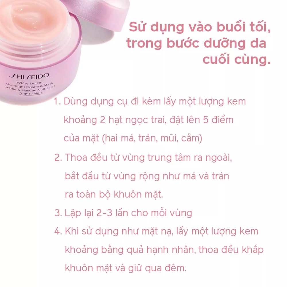 Kem dưỡng trắng da ban đêm White Lucent Overnight Cream &amp; Mask 75mL