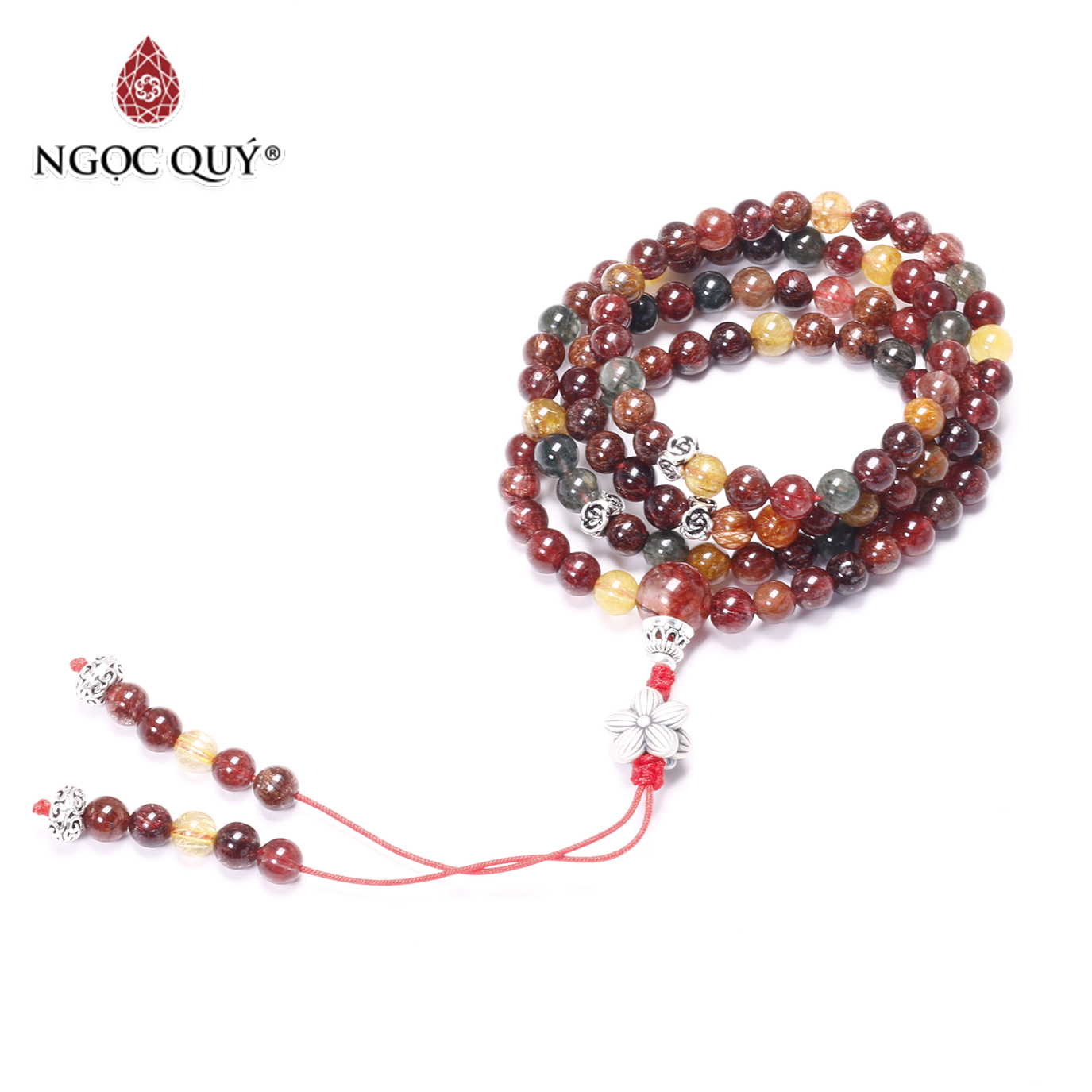 Chuỗi 108 hạt đá thạch anh tóc tam tài - Ngọc Quý Gemstones