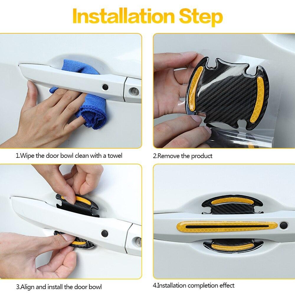 Bộ 10 Miếng Dán Silicone Trong Suốt Chống Xước Hõm Cửa Và Tay Nắm Cửa hõm cửa Nội thất Ô Tô - 4 miếng dán tay cửa