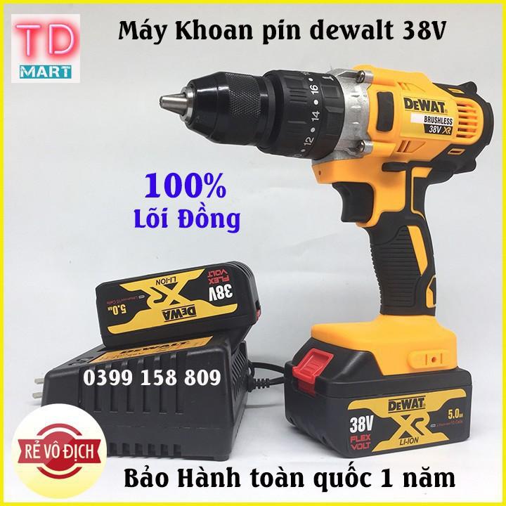 Máy Khoan pin DEWALT 38V 3 chức năng, có búa, lõi đồng, pin 10cell