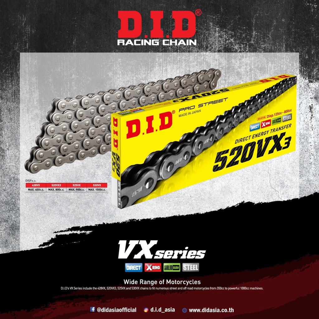 Dòng Sên 520VX3 hoặc 525VX3 D.I.D Loại Phốt X-Ring thích Hợp Các Dòng Xe 800cc Đến 1000cc made in japan