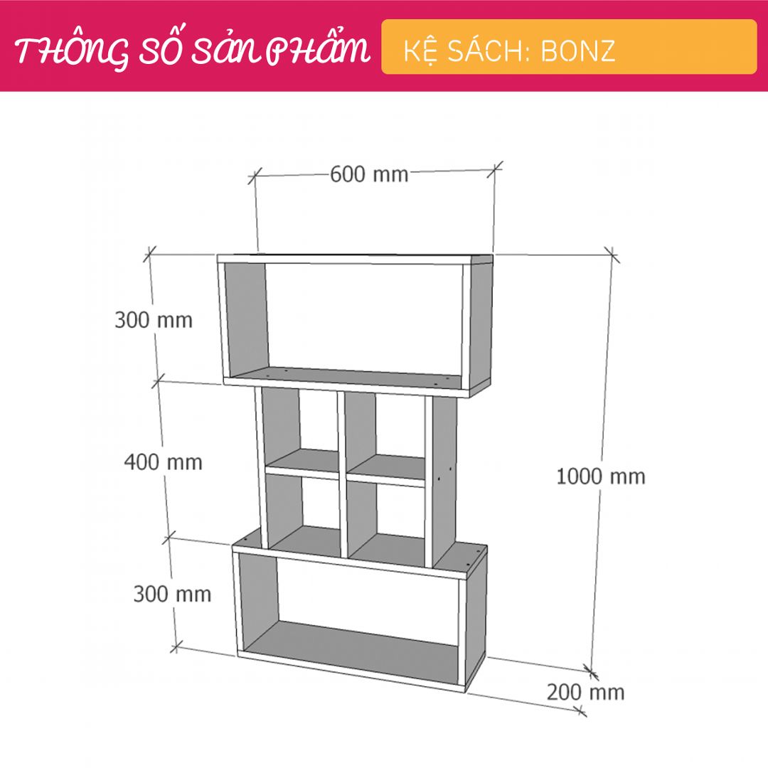 Giá đỡ sách thiết kế phong cách hiện đại SMLIFE Bonz