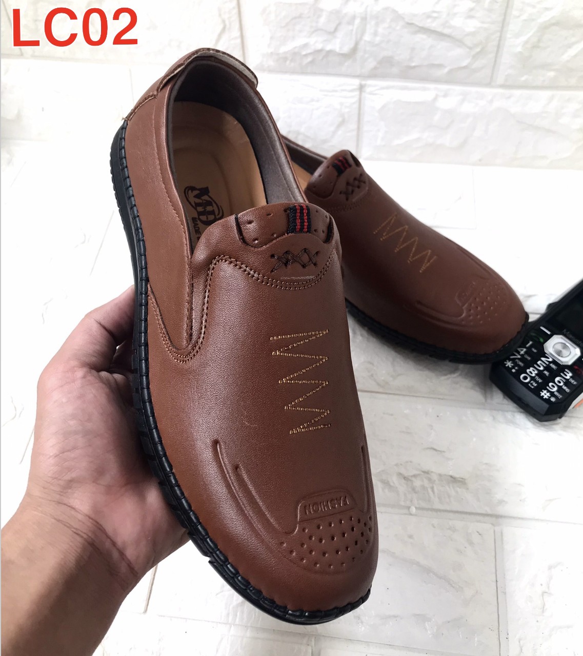 Giày nam da bò, giày lười nam cao cấp, màu vàng bò,sang trọng lịch lãm, mã LC02