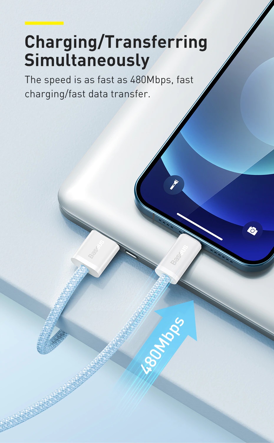 Cáp sạc nhanh IP 2.4A, Cáp sạc nhanh truyền dữ liệu Baseus Dynamic Series Fast Charging Cable 2.4A cho iPhone, iPad - Hàng chính hãng