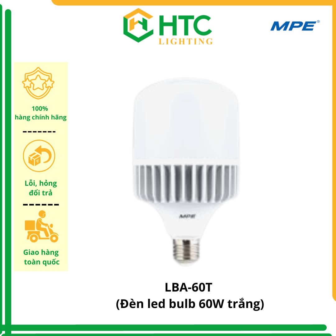 Bóng đèn led bulb 60W - seri LBA - Thương Hiệu MPE