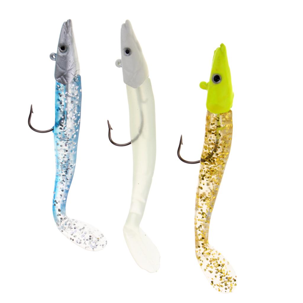 3D Eyes Fishing Lure Bait Soft Sequins Fish Decoy Hook