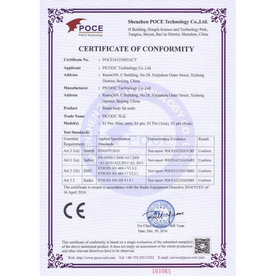 Cân sức khỏe thông minh Picooc S1 Pro - 13 chỉ số sức khỏe - Hàng chính hãng, bản quốc tế, app tiếng Việt