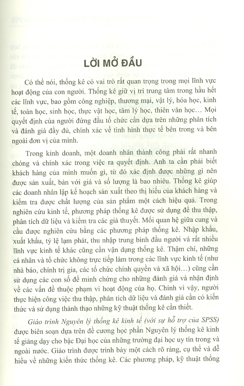 Giáo Trình Nguyên Lý Thống Kê Kinh Tế (với sự hỗ trợ của SPSS) (Tái bản lần thứ nhất)