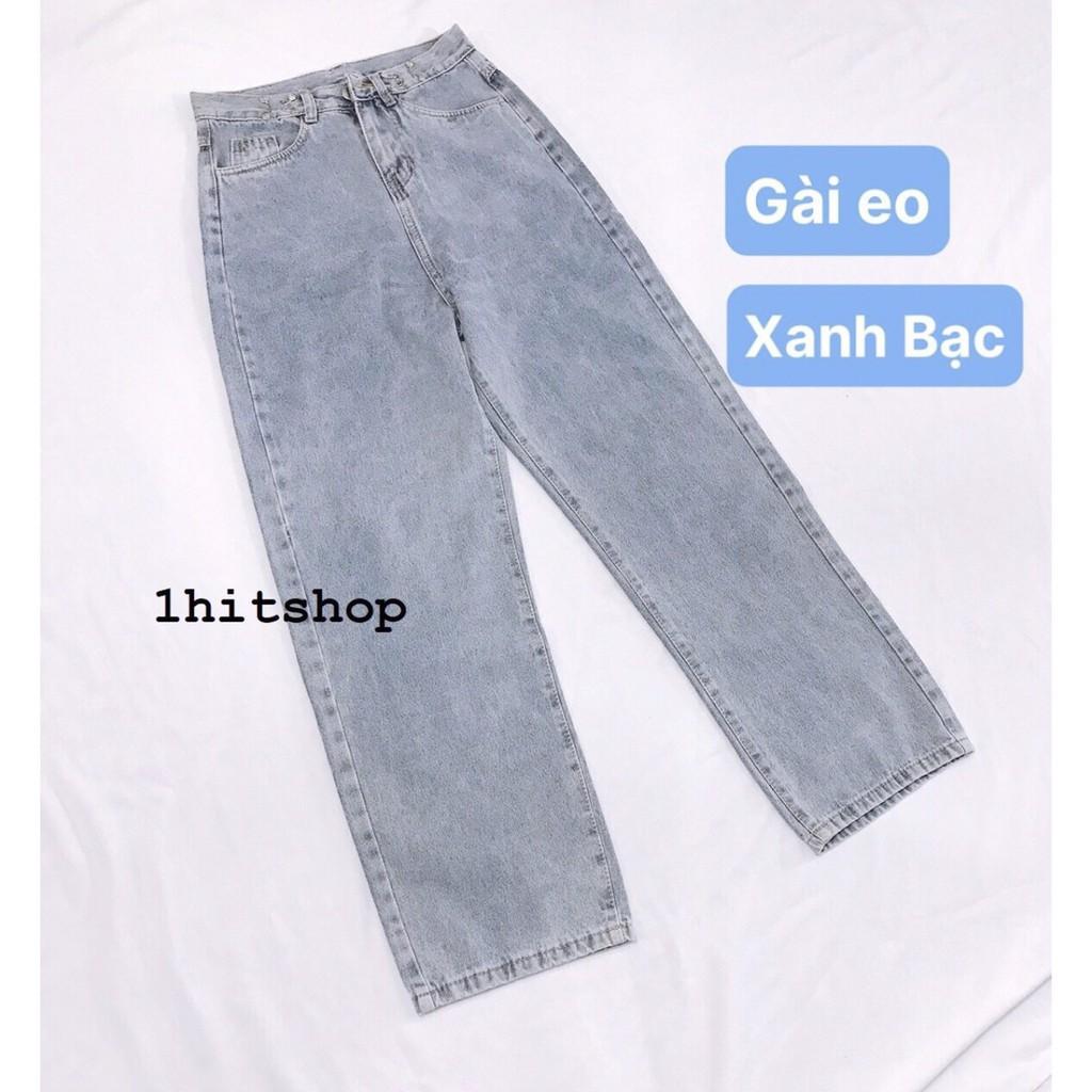 Quần Jeans Ống Rộng Nữ Nam Unisex Gài Eo - Quần Ống Rộng Nữ Jeans Ulzzang Q48