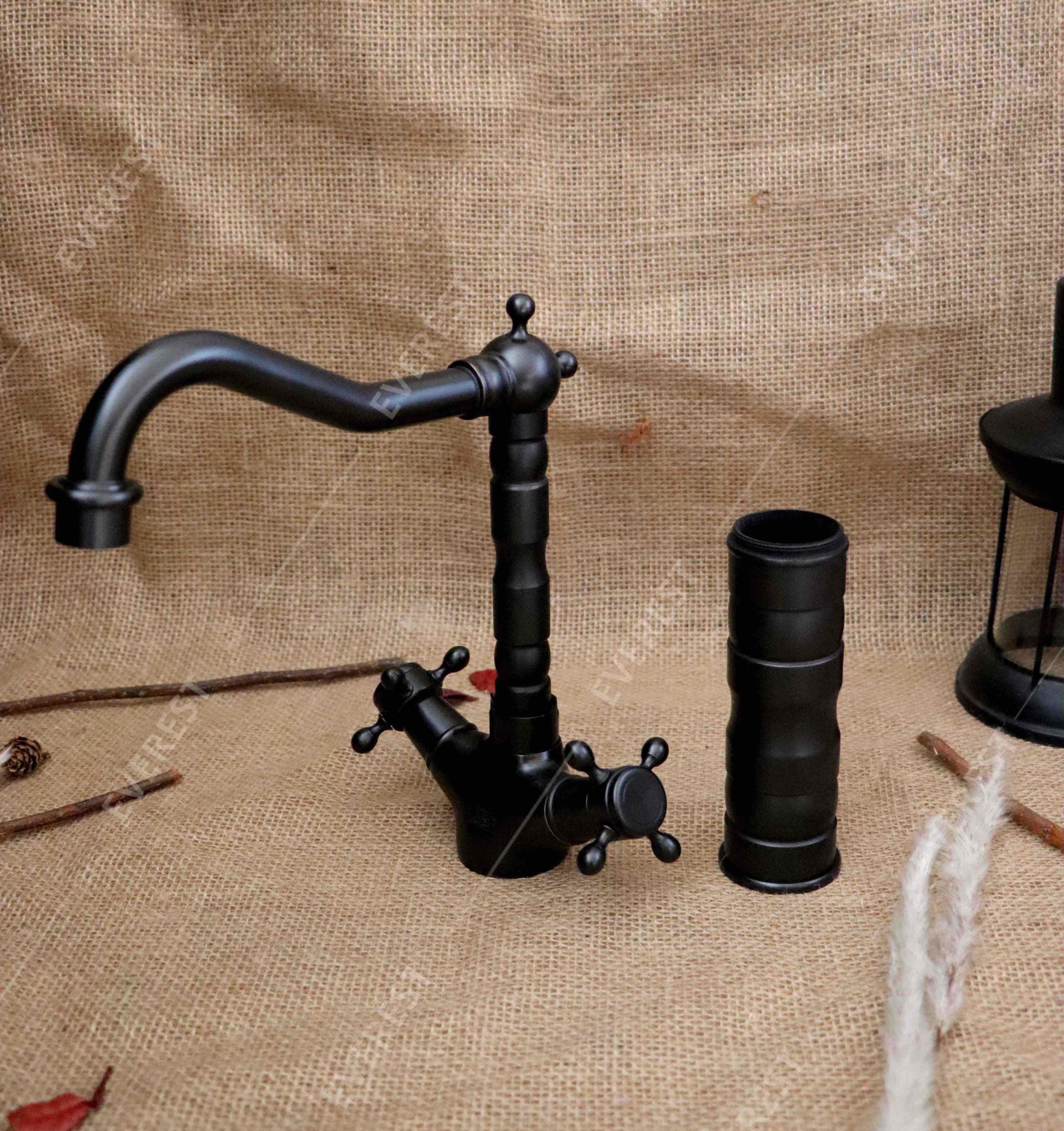 Vòi rửa lavabo đồng đen EVEREST EV-VĐ32