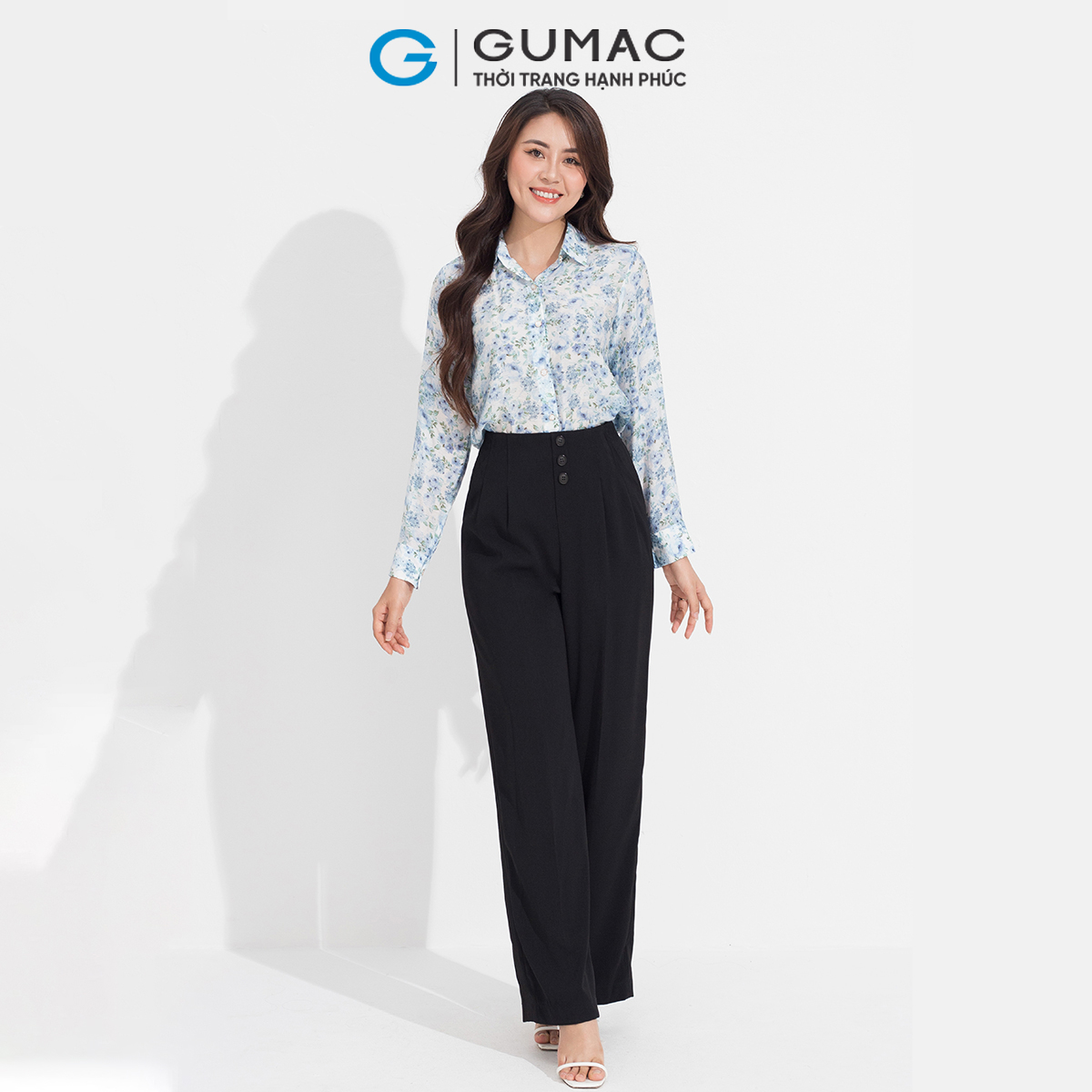 Áo sơ mi họa tiết GUMAC AD05020