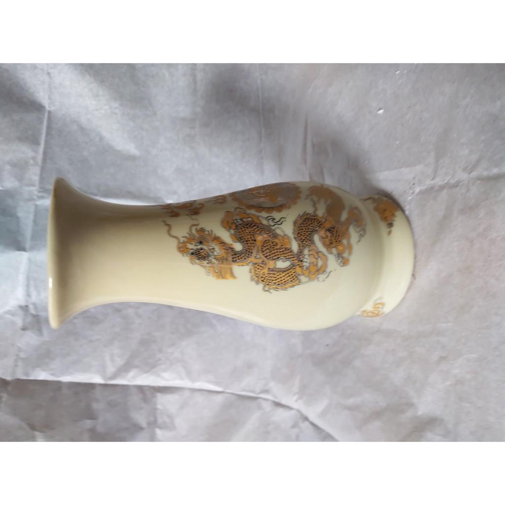 Lọ hoa men vàng ánh kim cao 20 cm
