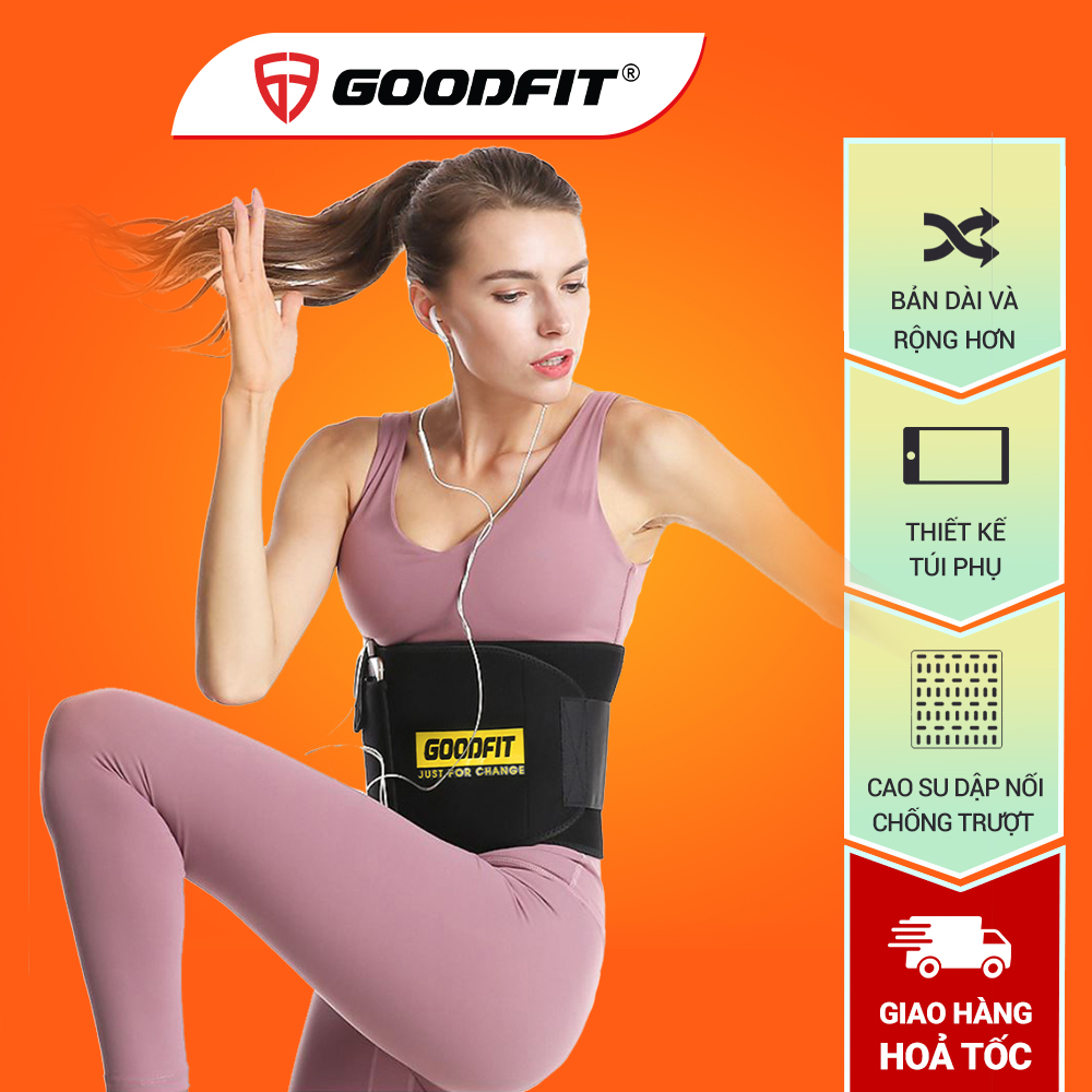Đai lưng mềm tập gym, đai cuốn nóng giảm mỡ bụng GoodFit GF724WS