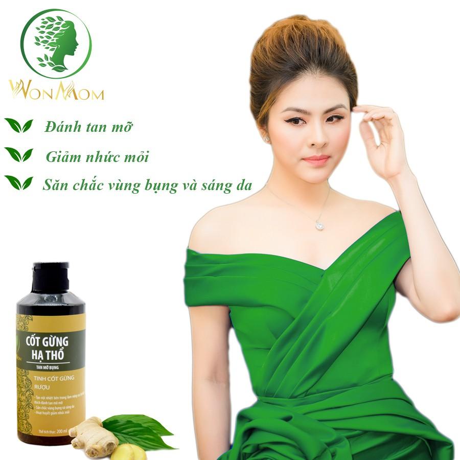 Cốt Gừng Hạ Thổ Massage Săn Chắc Vòng Eo, Lưu Thông Khí Huyết Wonmom 200ml