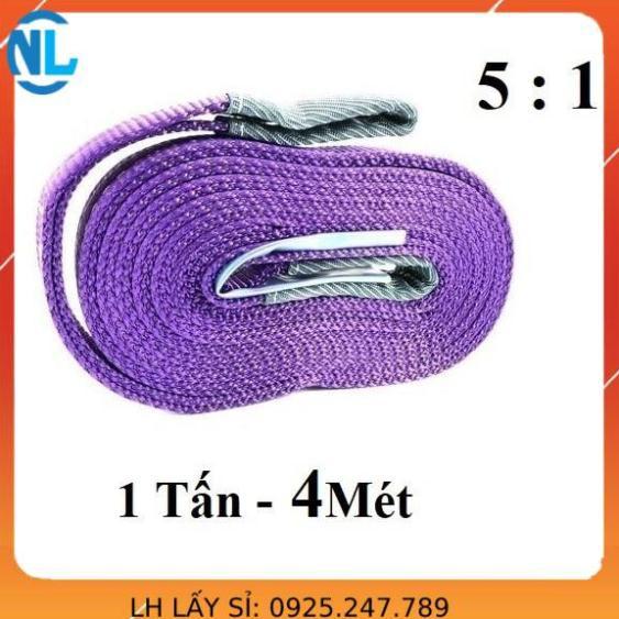 Dây cáp vải cẩu hàng 1 Tấn - bản 25mm - Hệ số 5:1 - 4 Mét