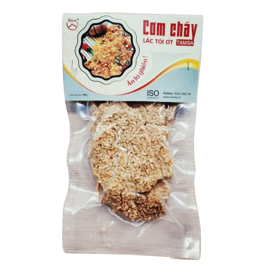 Cơm cháy Tanisa (túi 100gr), cơm cháy khô gà lá chanh, cơm cháy chà bông, giòn rụm, đậm vị. An toàn VSTP ISO: 22000