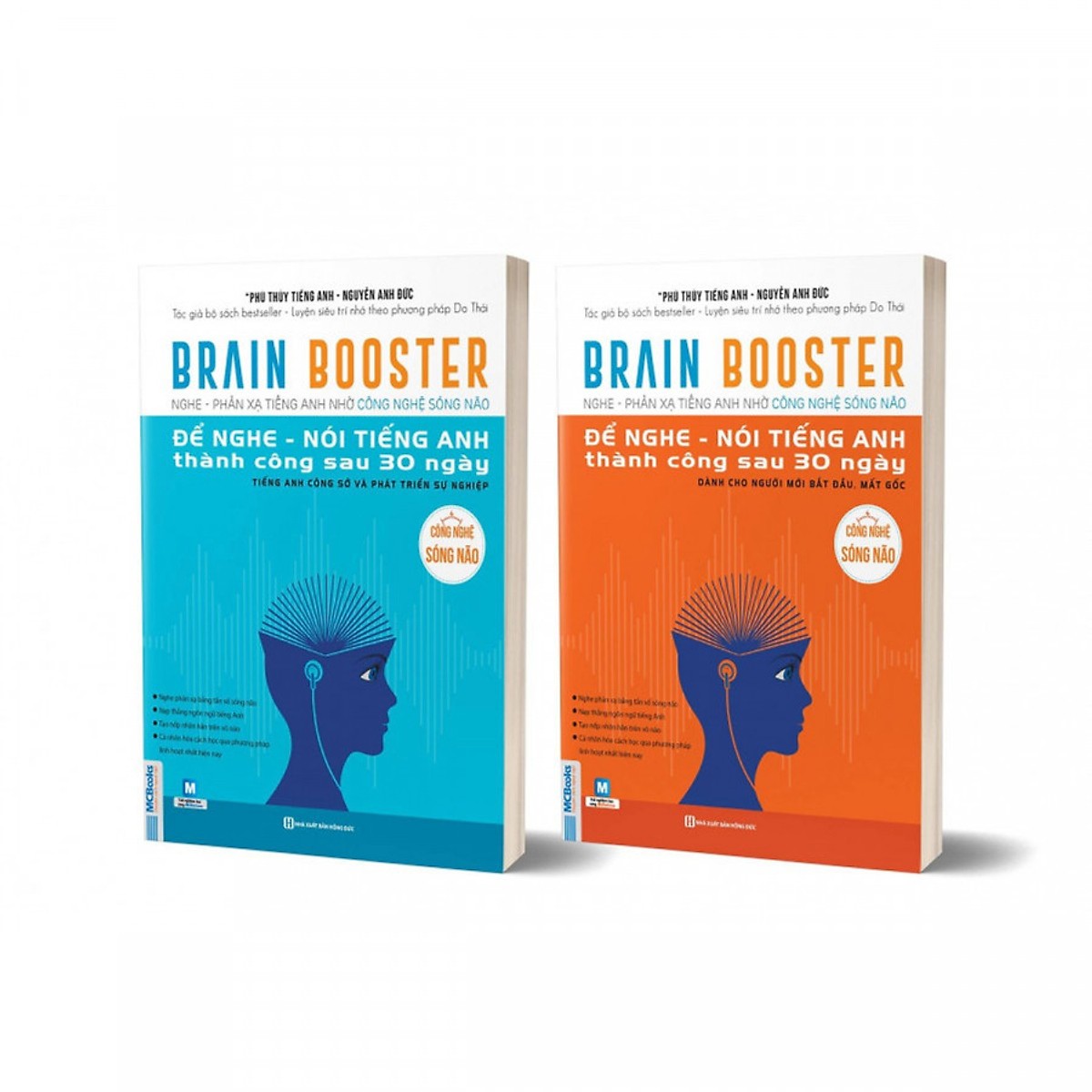 Combo 2 Bộ Sách Brain Booster - Nghe - Phản Xạ Tiếng Anh Nhờ Công Nghệ Sóng Não