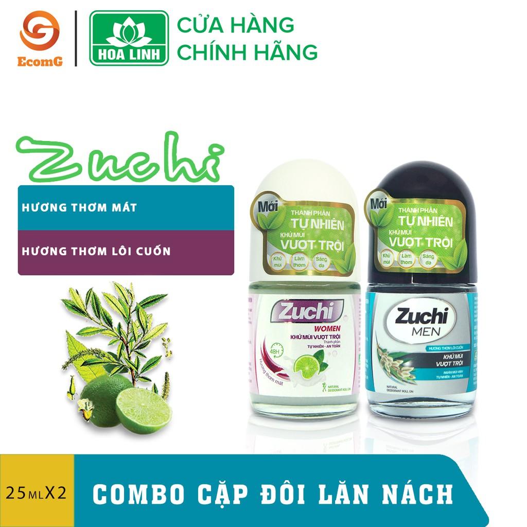 Combo lăn khử mùi Zuchi cho nam và nữ - Chiết xuất thảo dược giúp sáng da, mờ thâm CB2 - 004