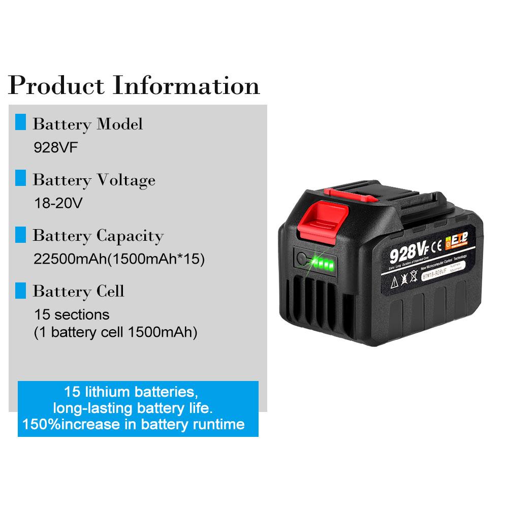 10000mAh 20000mAh Pin Sạc Được Nâng Cấp Pin Lithium 18V dành cho Makita 18V Dòng B Pin Có Đèn Báo Pin Điện Áp Danh Định: 21.6V