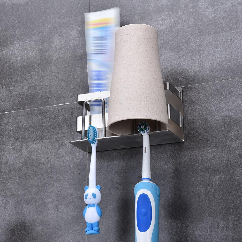 Giá đỡ bàn chải đánh răng 3 trong 1, bằng thép không gỉ SUS 304 vững chắc, hợp vệ sinh