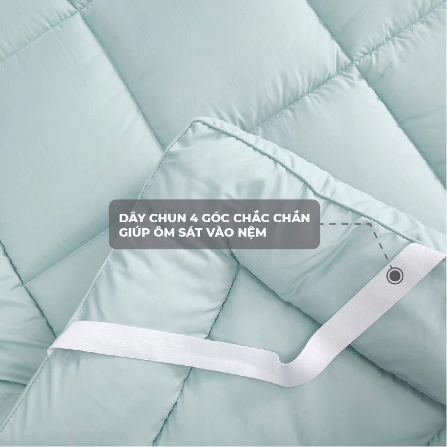 Topper nệm chất liệu microfiber, dày 5cm Giao màu ngẫu nhiên