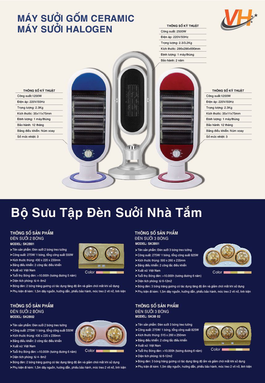 Quạt làm ấm gốm ceramic sưởi ấm - Đèn làm ấm hồng ngoại halogen