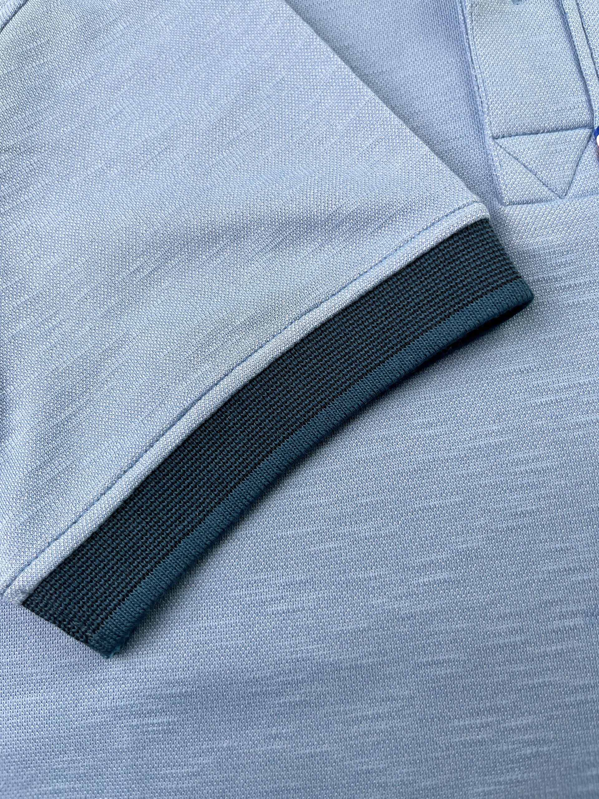 Áo Polo Nam Màu  Phối Viền Có Túi Phối Vải Pique Cotton