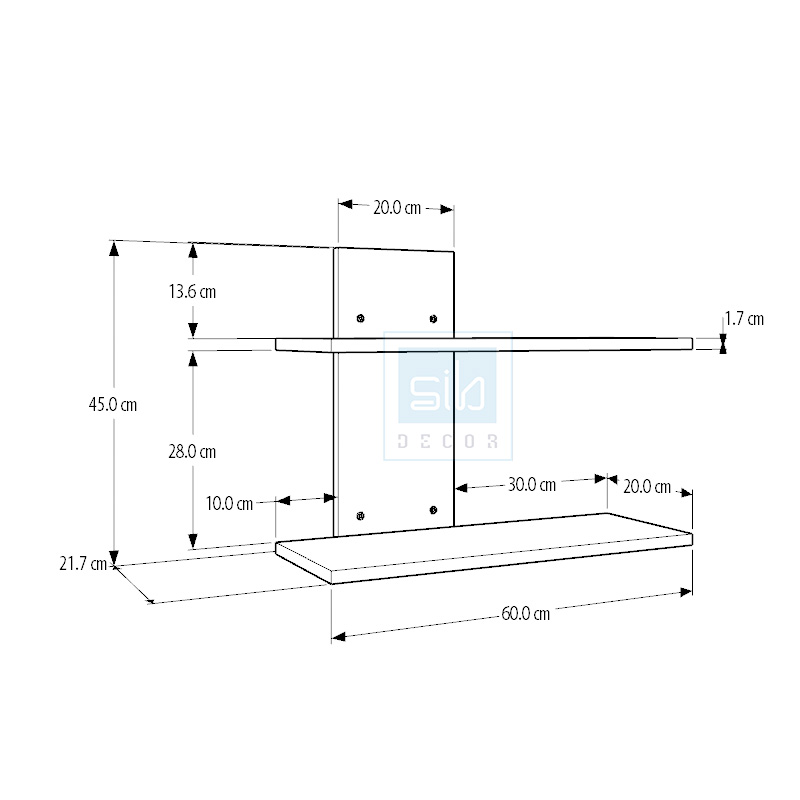 Kệ Gỗ Trang Trí Treo Tường Thiết Kế 2 Tầng Đơn Giản Mà Đẹp Thương Hiệu SIB Decor KT516