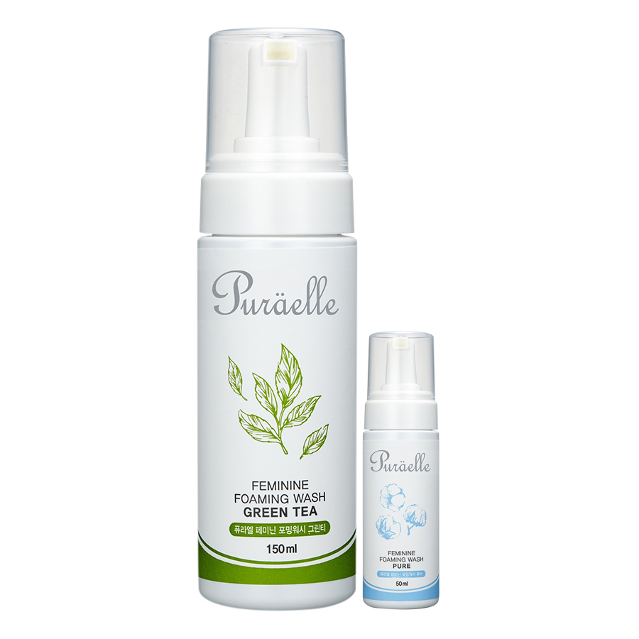 Bộ 2 Dung Dịch Vệ Sinh Puraelle Trà Xanh (150ml) + Nguyên Chất (50ml)