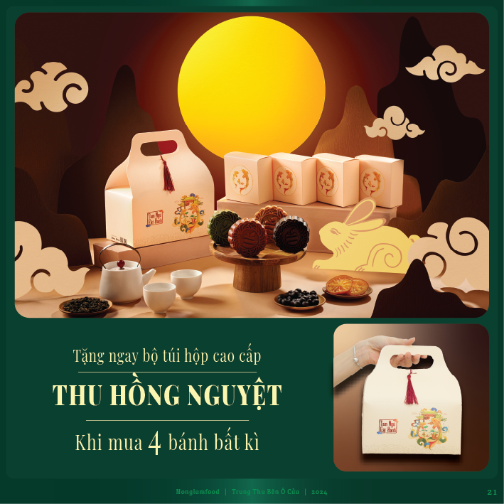 Bánh trung thu ăn kiêng, ít ngọt Lục Bảo Trà Xanh O-cookie 150g (Không trứng)  Nonglamfood |Quà tặng healthy ý nghĩa