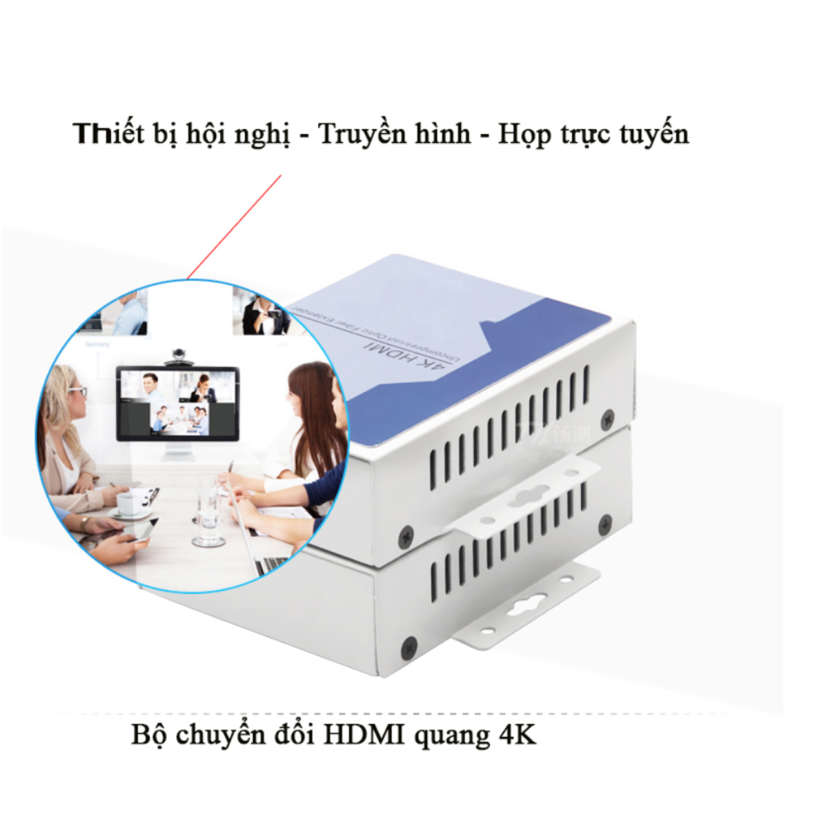 Bộ chuyển đổi hdmi sang quang SFP 10G hỗ trợ cổng usb hình ảnh 4K Ho-link HL-HDMI-4K-USB-20TR - Hàng Chính hãng