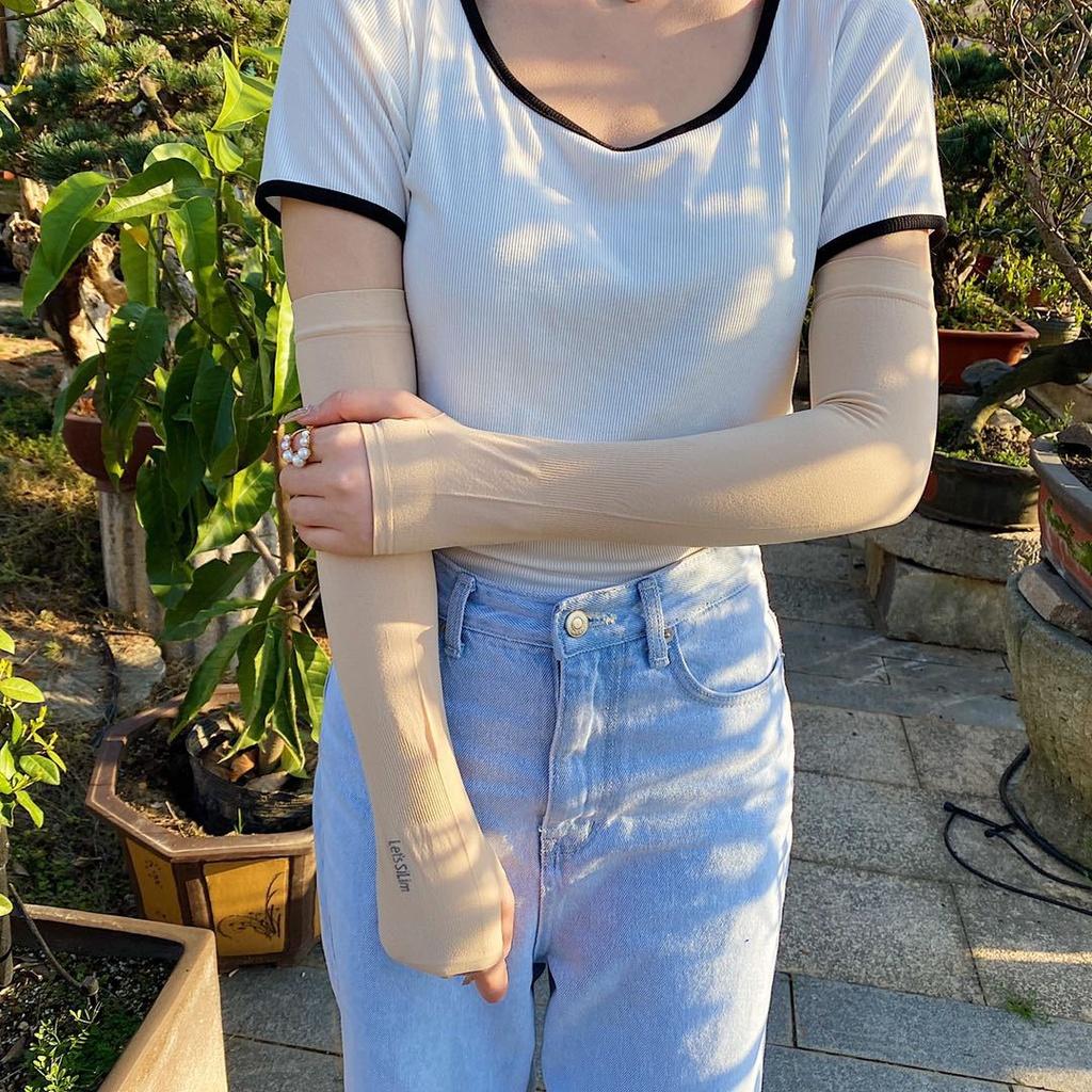 Găng Tay Chống Nắng Xỏ Ngón Let's Slim Aqua-X Nhập Khẩu Hàn Quốc H212