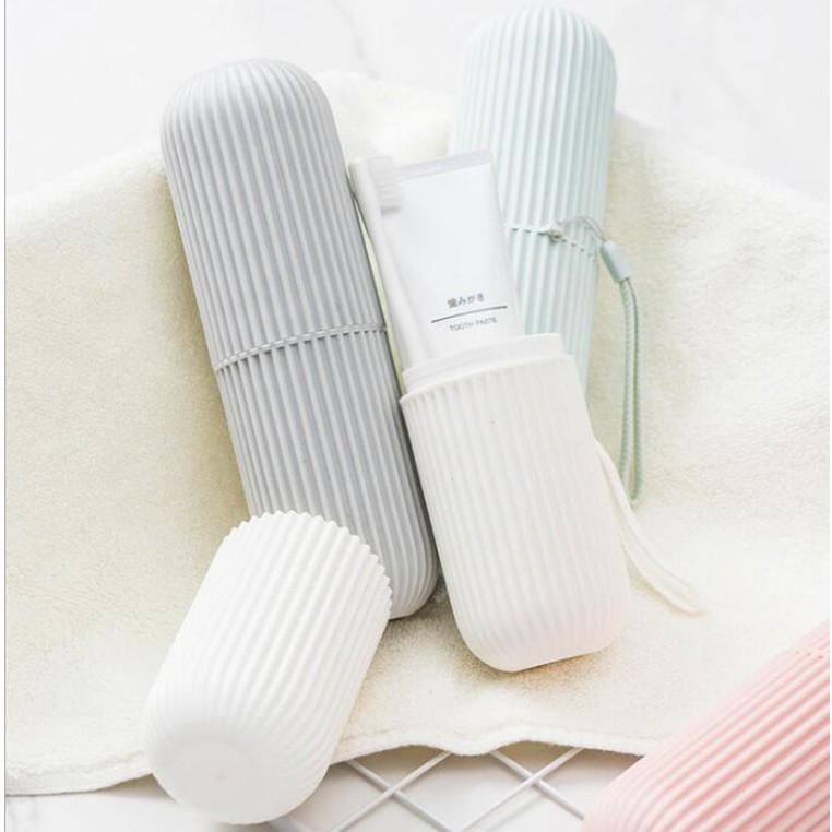 Hộp đựng bàn chải và kem đánh răng du lịch đa năng thân thiện môi trường có DÂY cầm tiện ích - giao màu ngẫu nhiên