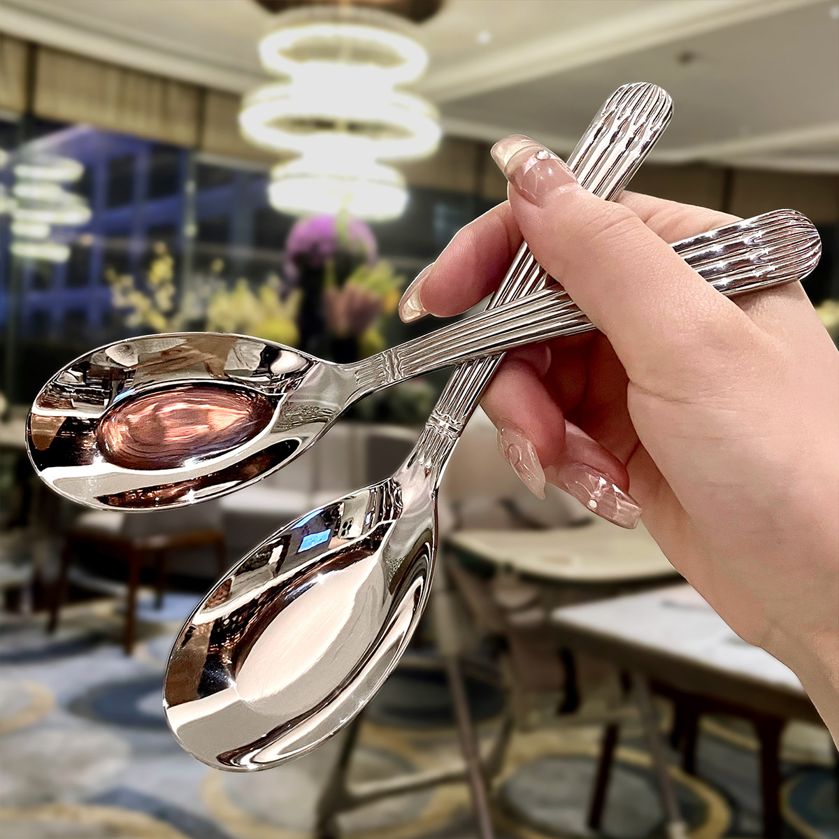 Combo 2 muỗng thìa Inox 304 siêu dày phù hợp ăn cơm, súp, phở các món tráng miệng thiết kế sang trọng phong cách châu âu