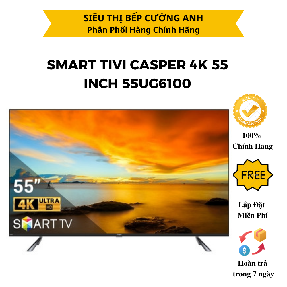 Smart Tivi Casper 4K 55 inch 55UG6100 chính hãng - Tìm kiếm bằng giọng nói - Hàng Chính Hãng