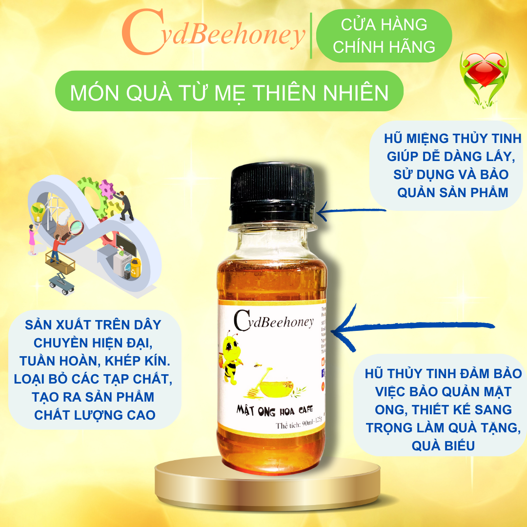 Mật Ong Nguyên Chất Hoa Cafe Cvdbeehoney Loại 90ml (125g) - Coffee Flower Honey