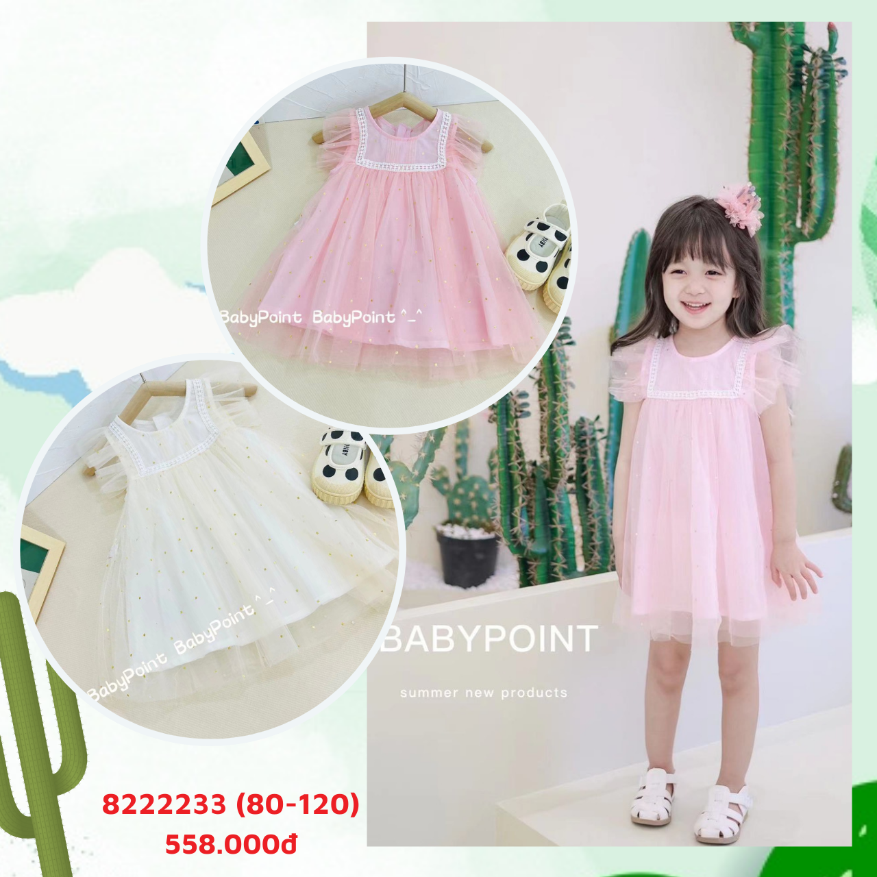 Váy công chúa cotton xinh cho bé gái diện hè