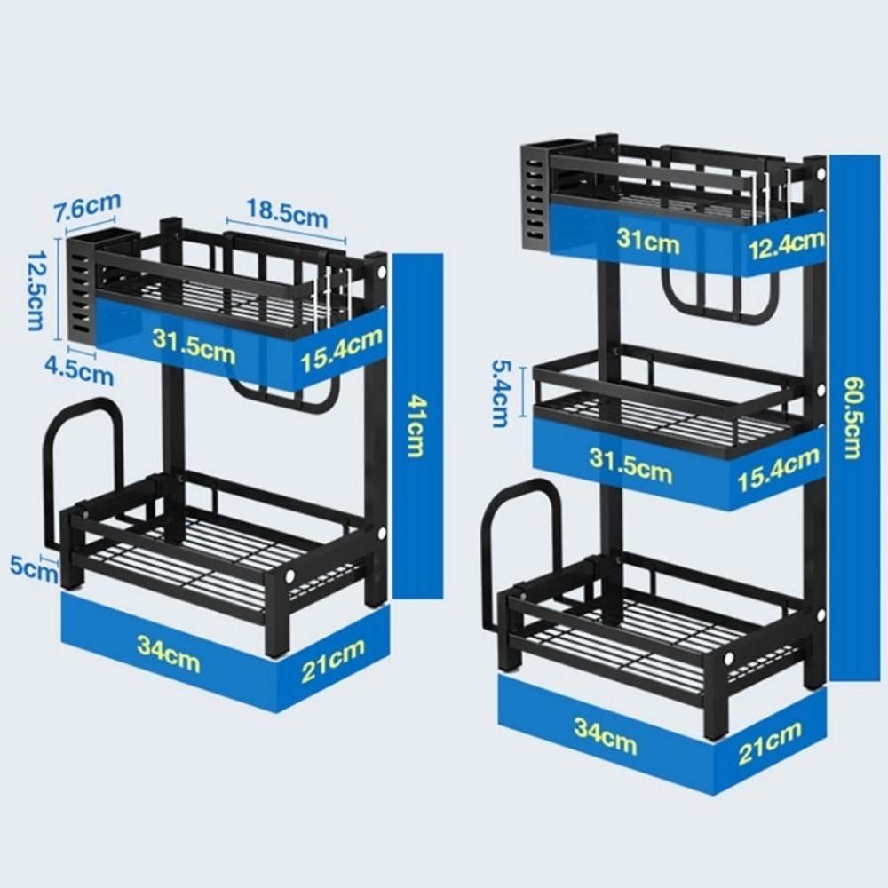 Kệ gia vị 2 tầng 3 tầng cao cấp đa năng để dao thớt nhà bếp thông minh để bàn ăn bằng sắt sơn tĩnh điện