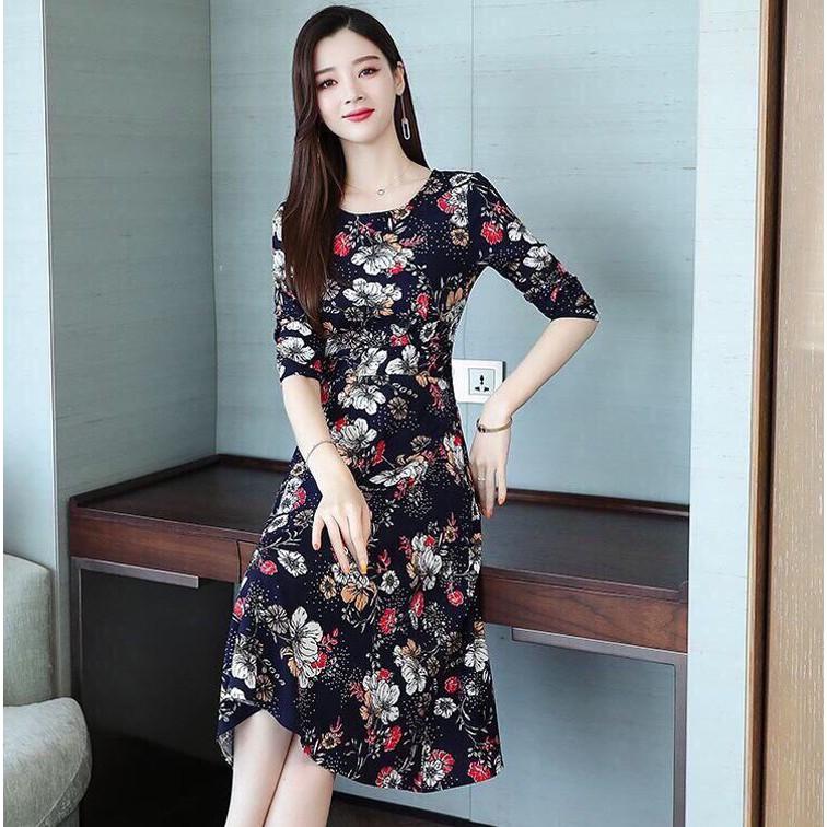 Đầm Thun Họa Tiết Hoa