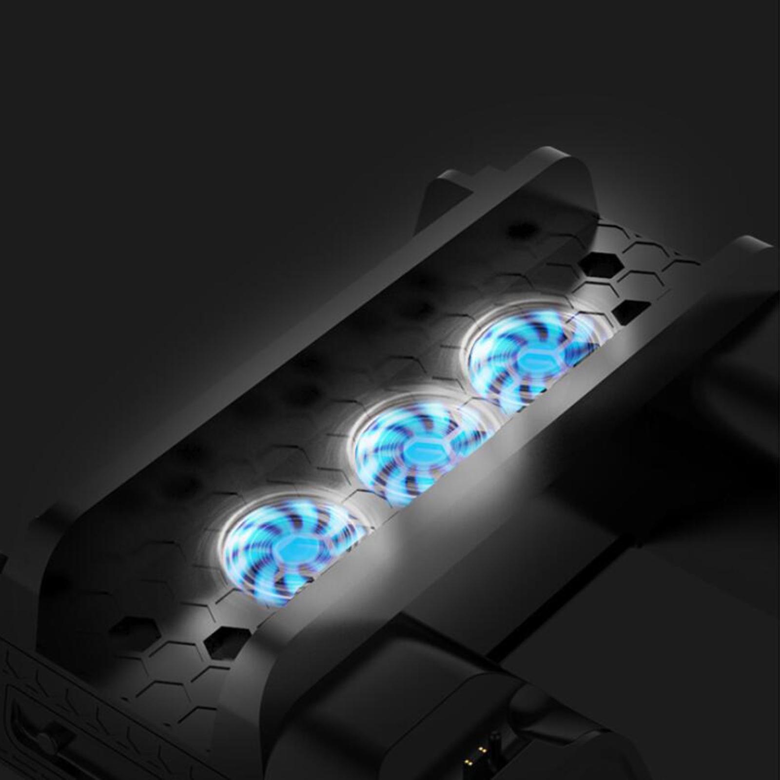 Vertical Stand+Cooling Fan+Controller Charging Station +Game Storage for PS4