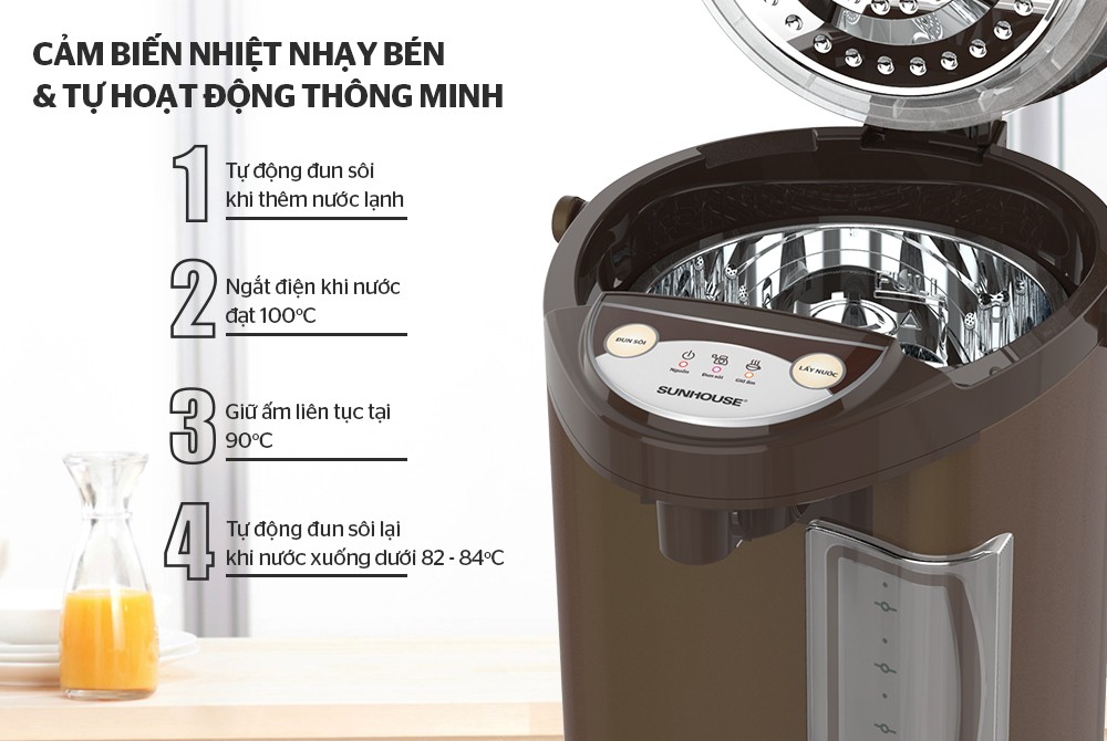 Bình thuỷ điện 3.5L SUNHOUSE SHD1535C - Hàng chính hãng