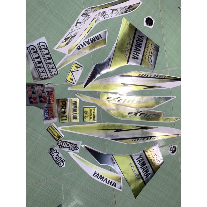 Tem exciter 135 yamaha vàng gold crom