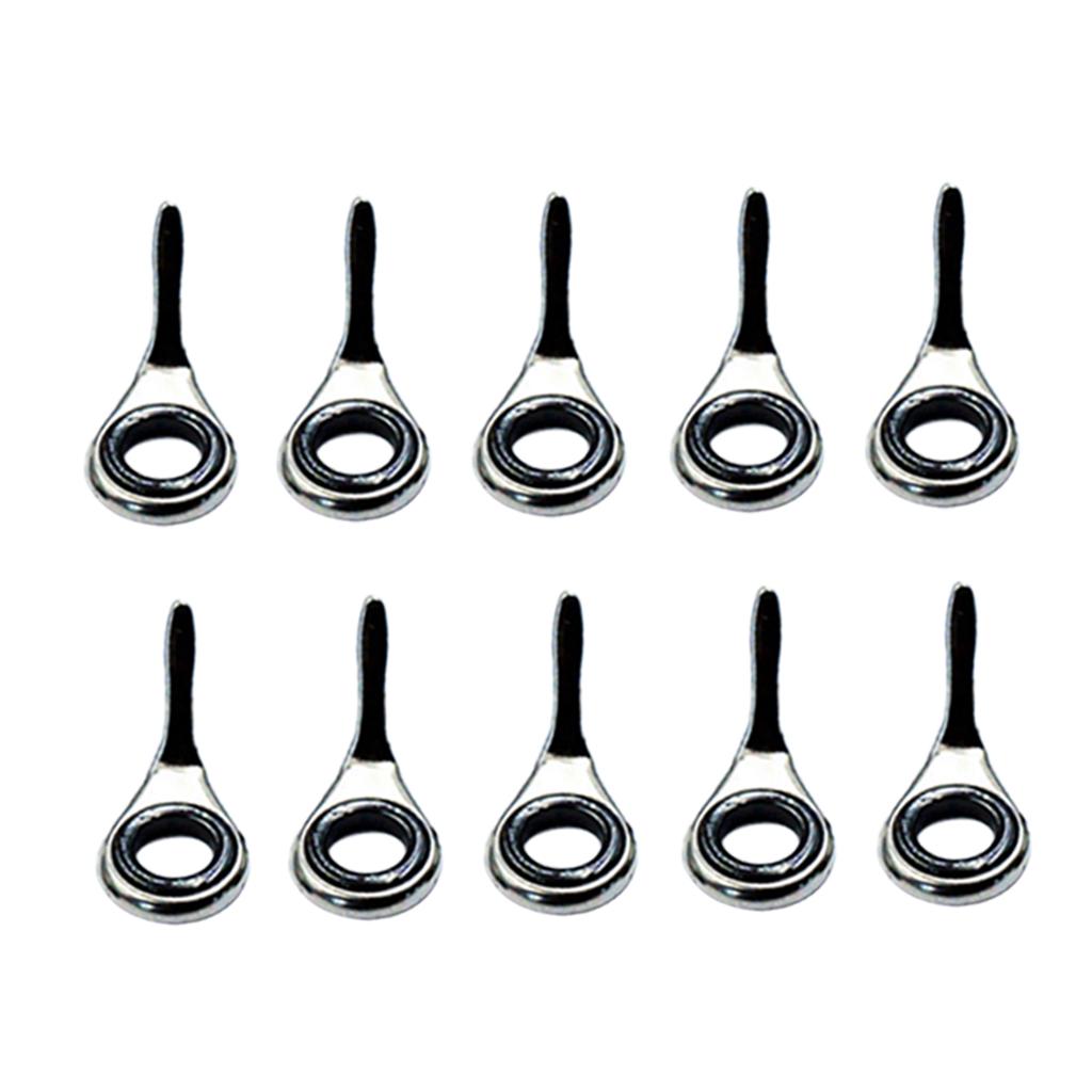 10pcs Stainless Steel Fishing Rod Guides Fishing Rod Tip Repair Tools