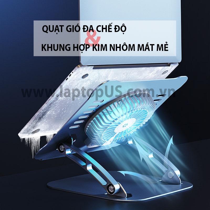 Giá đỡ Laptop Tản Nhiệt Nhôm Quạt Mát Mẻ