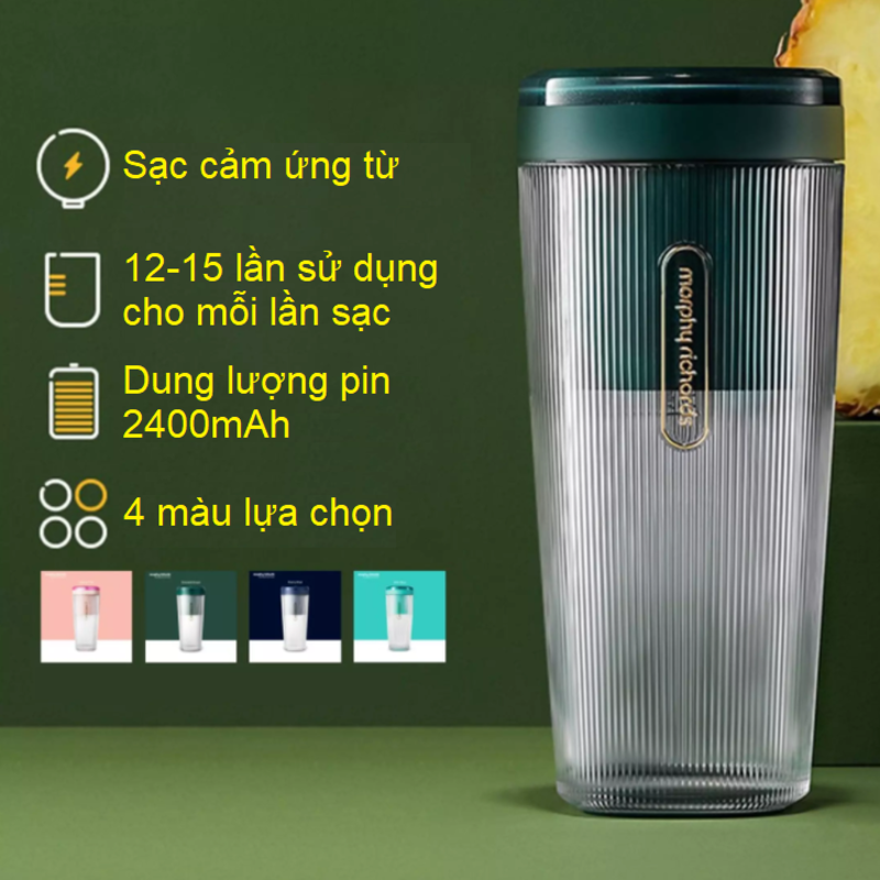 Máy xay sinh tố cầm tay Morphy Richards MR9800 Công suất: 50W/1A ~ 7,4V Dung Lượng pin: 1400mAh - Hàng chính hãng