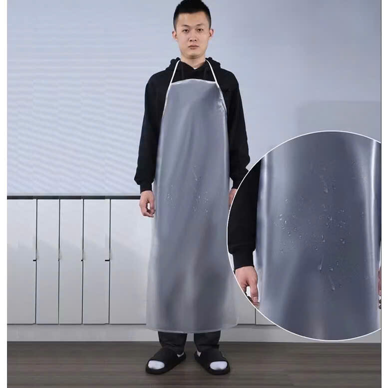 Tạp dề nhựa PVC trong suốt, tạp dề bảo hộ chống mài mòn, chống thấm nước, chống dầu