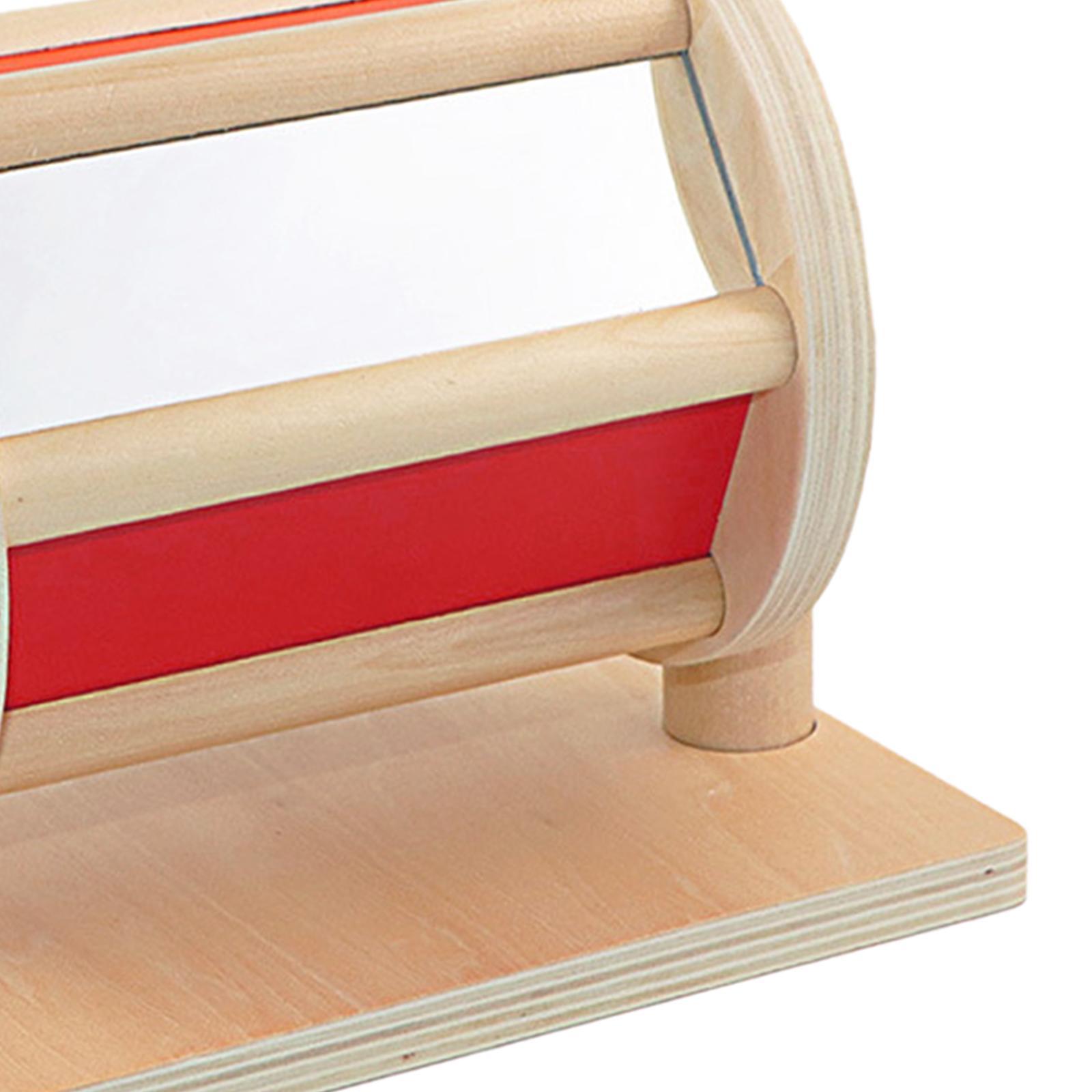 Montessori Materials Wooden Sensory Rotatable Drum Roller for 1-3 Year Old