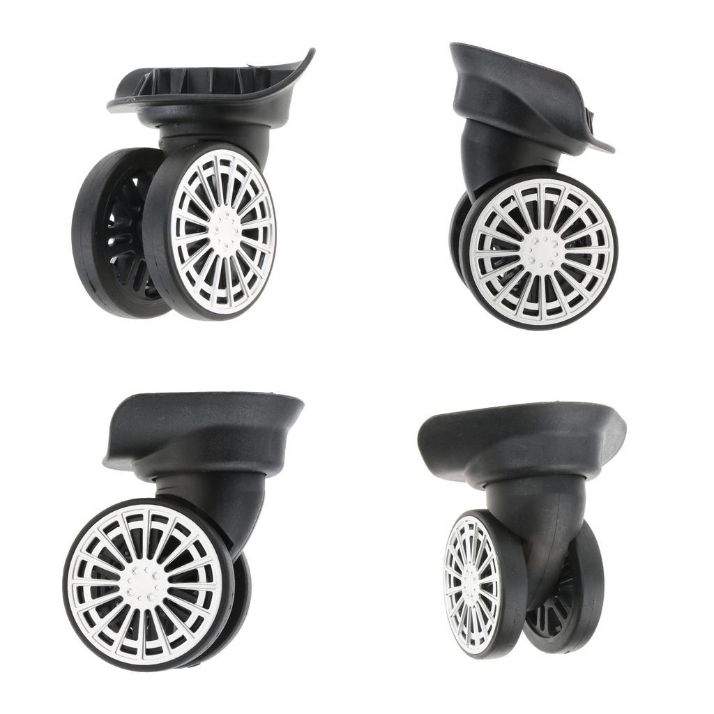 4 Pieces Replacement A60# Left and Right Wheels Luggage 360 Degree Swivel Mute Suitcase Casters Trolley Repair Accessory