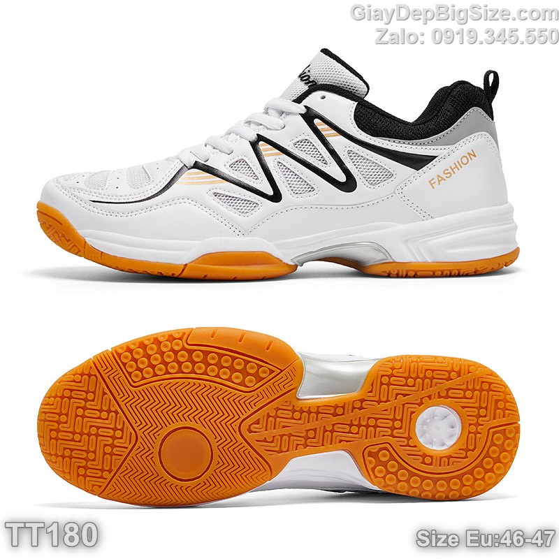 Giày chơi cầu lông tennis cỡ lớn 45 46 47 48 cho nam cao to chân ú bè. Big size badminton shoes for wide feet - TT180