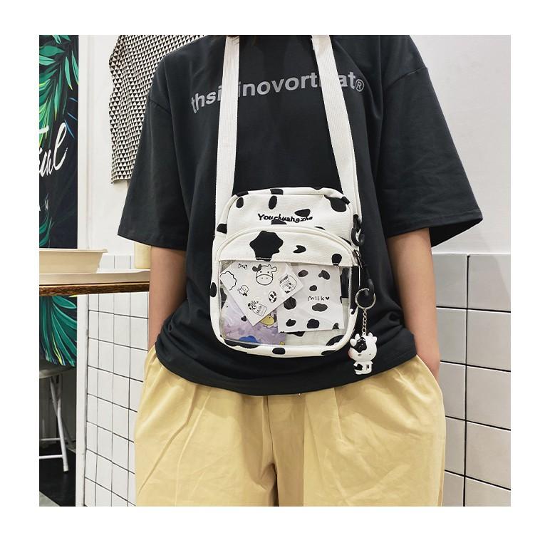 TÚI ĐEO CHÉO NAM NỮ HỌA TIẾT BÒ SỮA